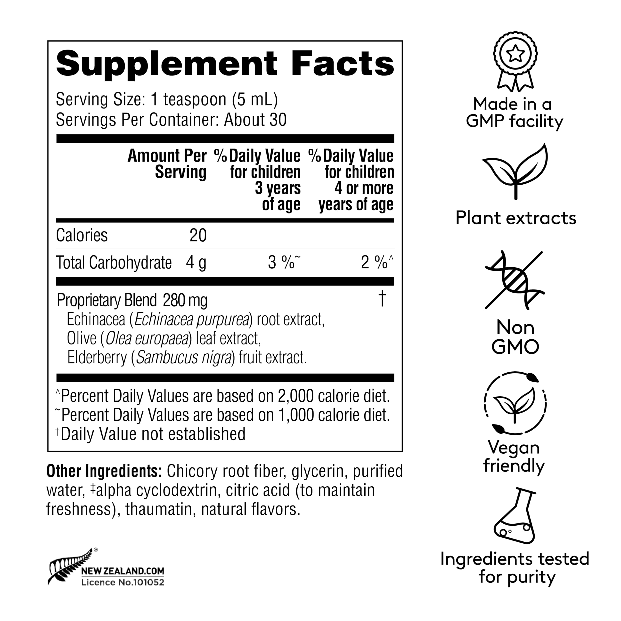Harker Herbals Children's Immune Syrup elderberry ingredients visible