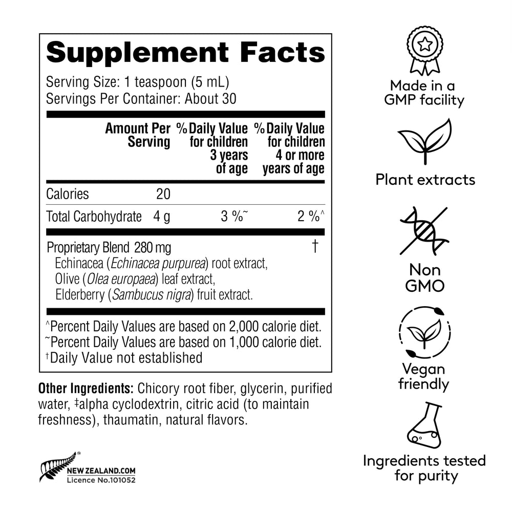 Harker Herbals Children's Immune Syrup elderberry ingredients visible