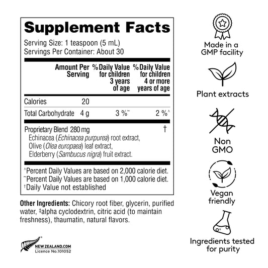 Harker Herbals Children's Immune Syrup elderberry ingredients visible