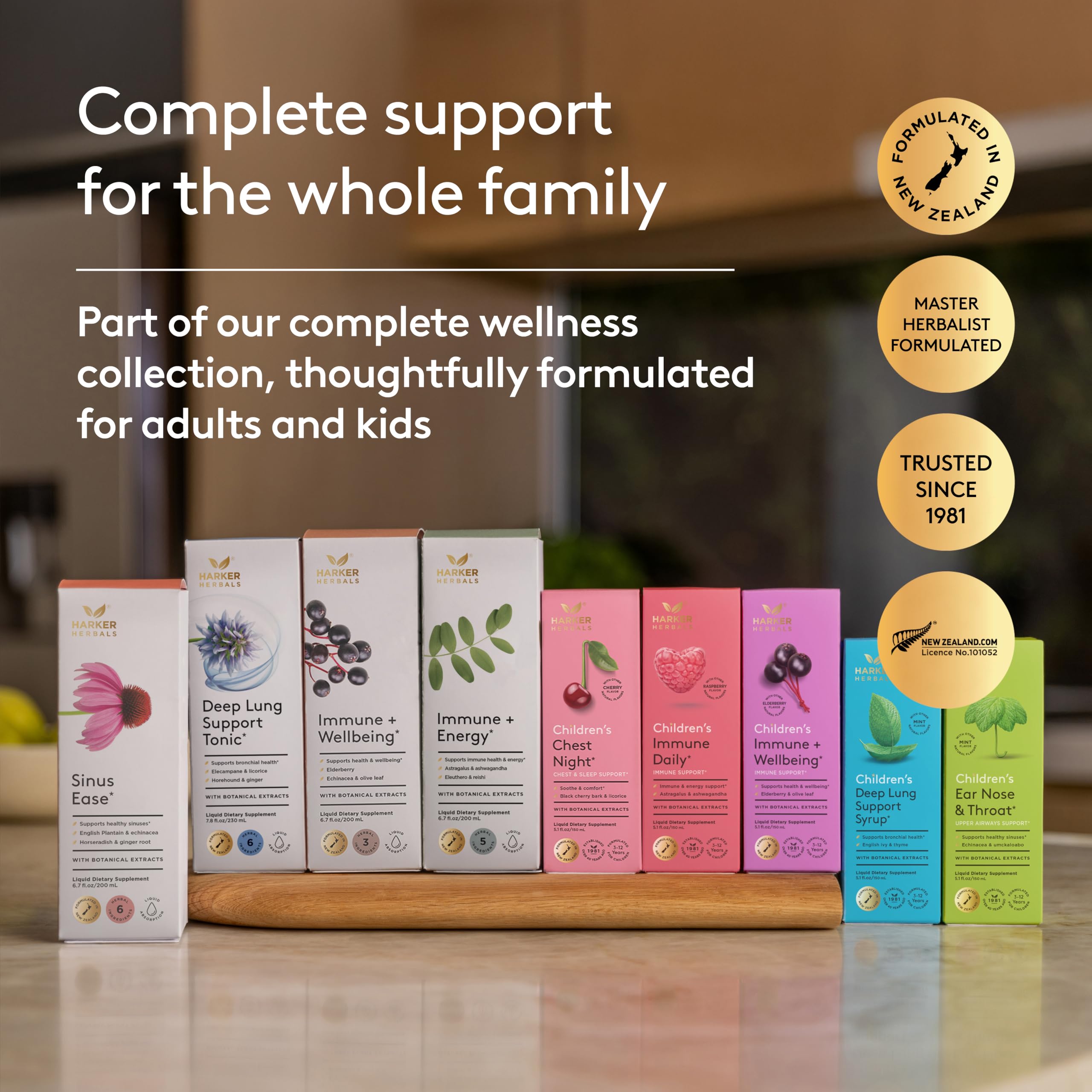 Harker Herbals Deep Lung Support bottle cap features a vegan, sugar-free wellness option