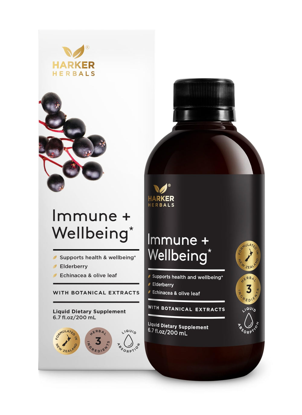 Harker Herbals Immune Syrup bottle for daily immune support.