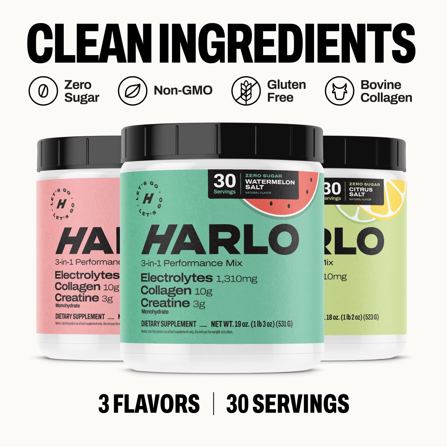 Harlo 3-in-1 electrolytes powder ready to mix shows convenience for workouts