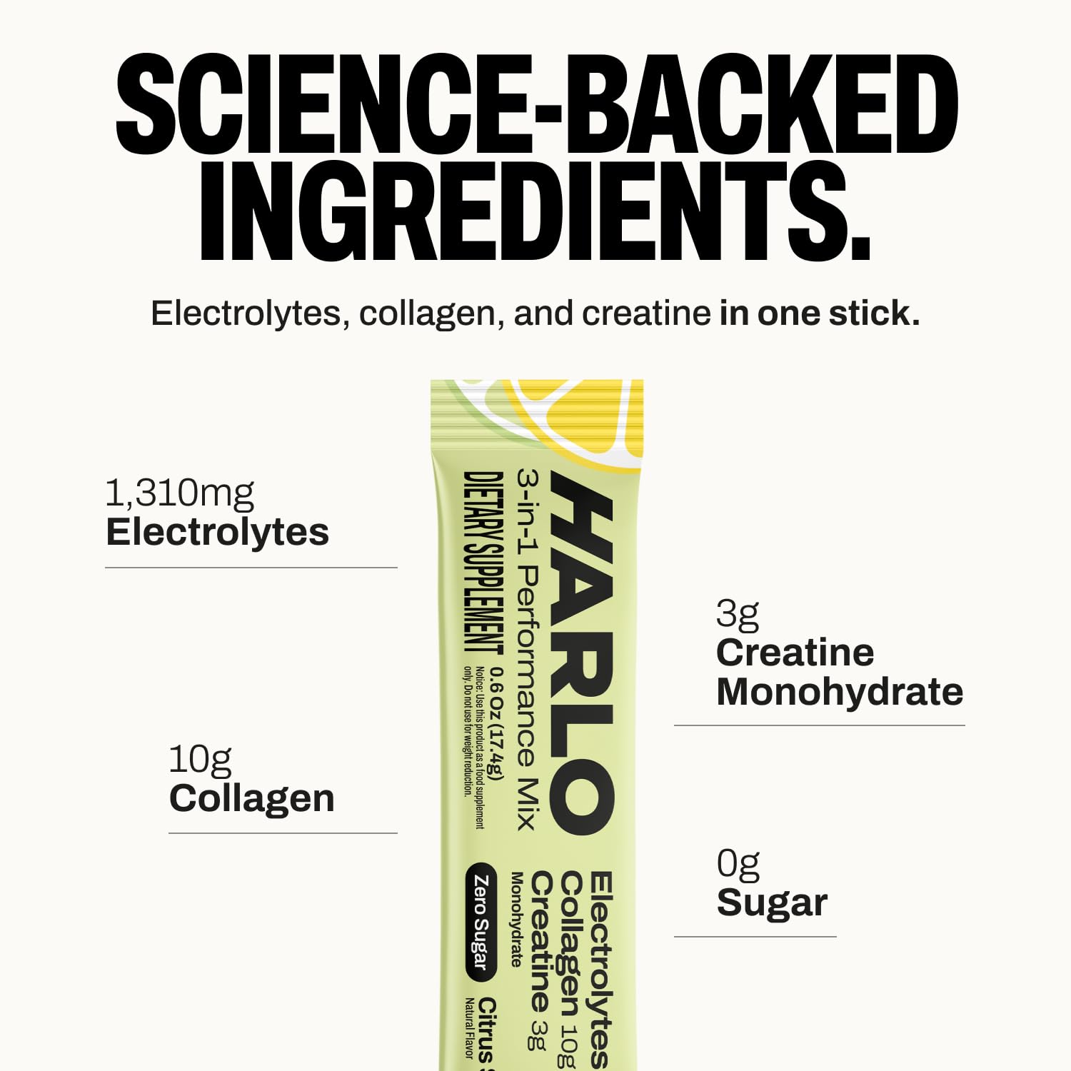 Harlo Citrus Lemon Lime scoop ready for workouts.
