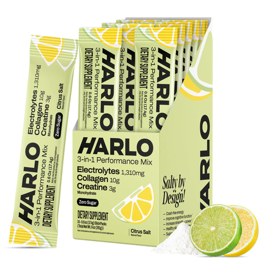 Harlo Citrus Lemon Lime stick close-up for zero sugar hydration.