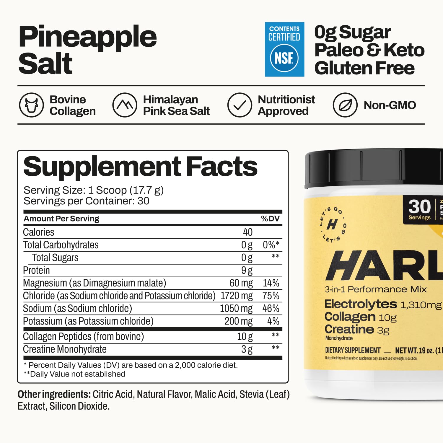 Harlo creatine scoop ready to mix for workout power