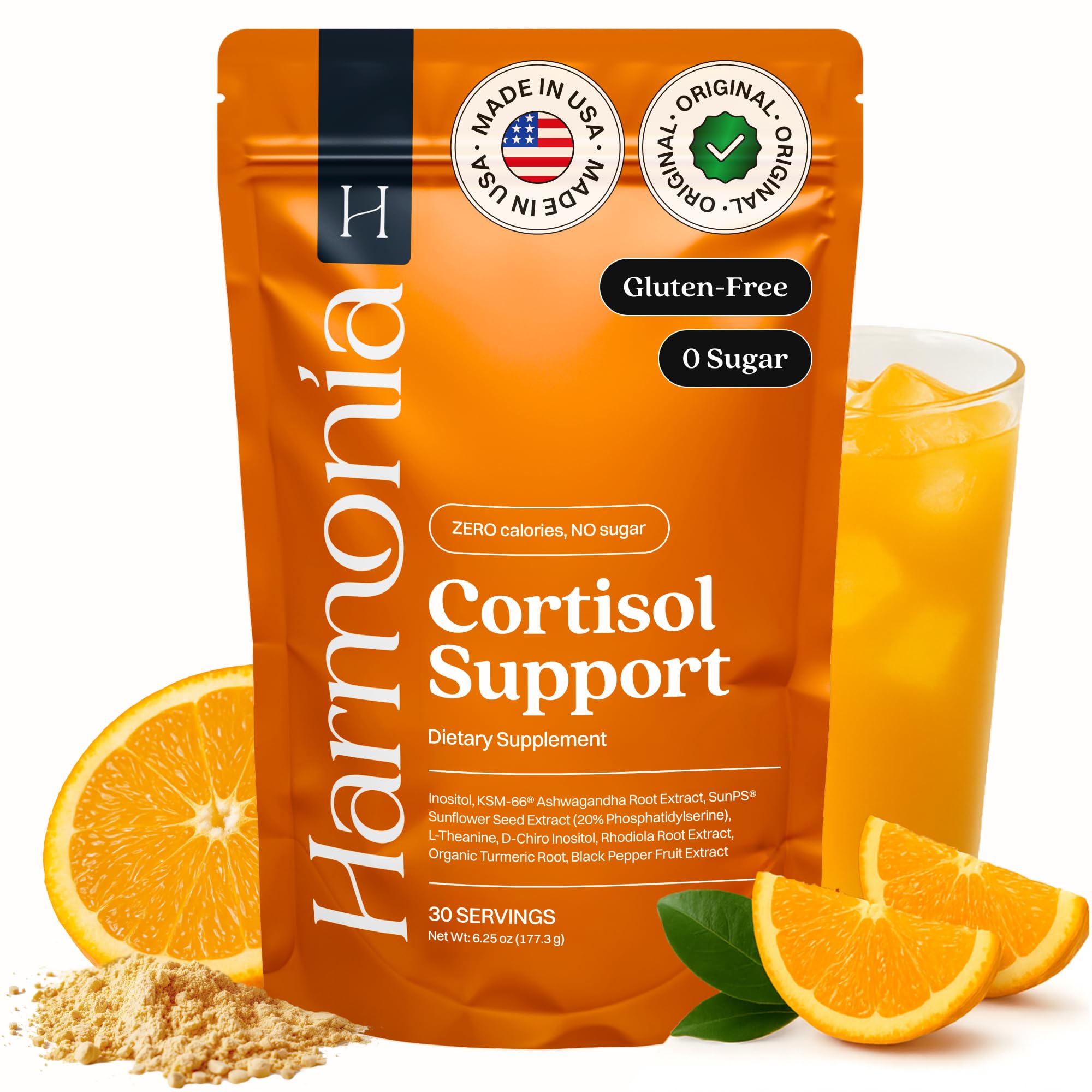 HARMONÍA Cortisol Cocktail bottle on the counter ready for daily stress support