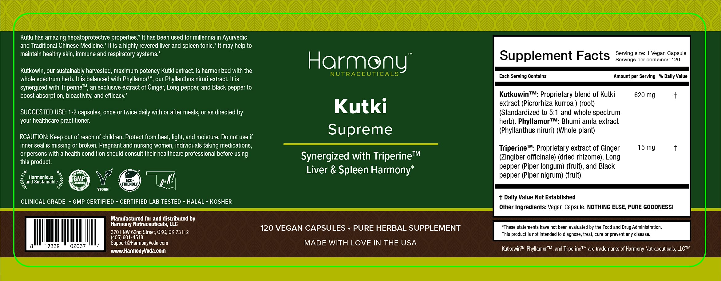 Harmony Nutraceuticals close-up vegan capsules showing fine texture and purity