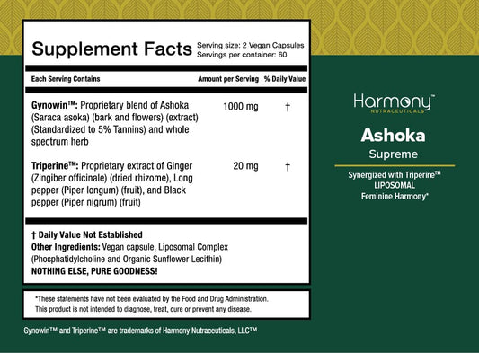 Ashoka Supreme capsules close-up showing vegetarian capsules for daily use.