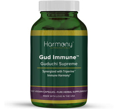 Harmony Nutraceuticals Guduchi Supreme bottle emphasizes potential immune support