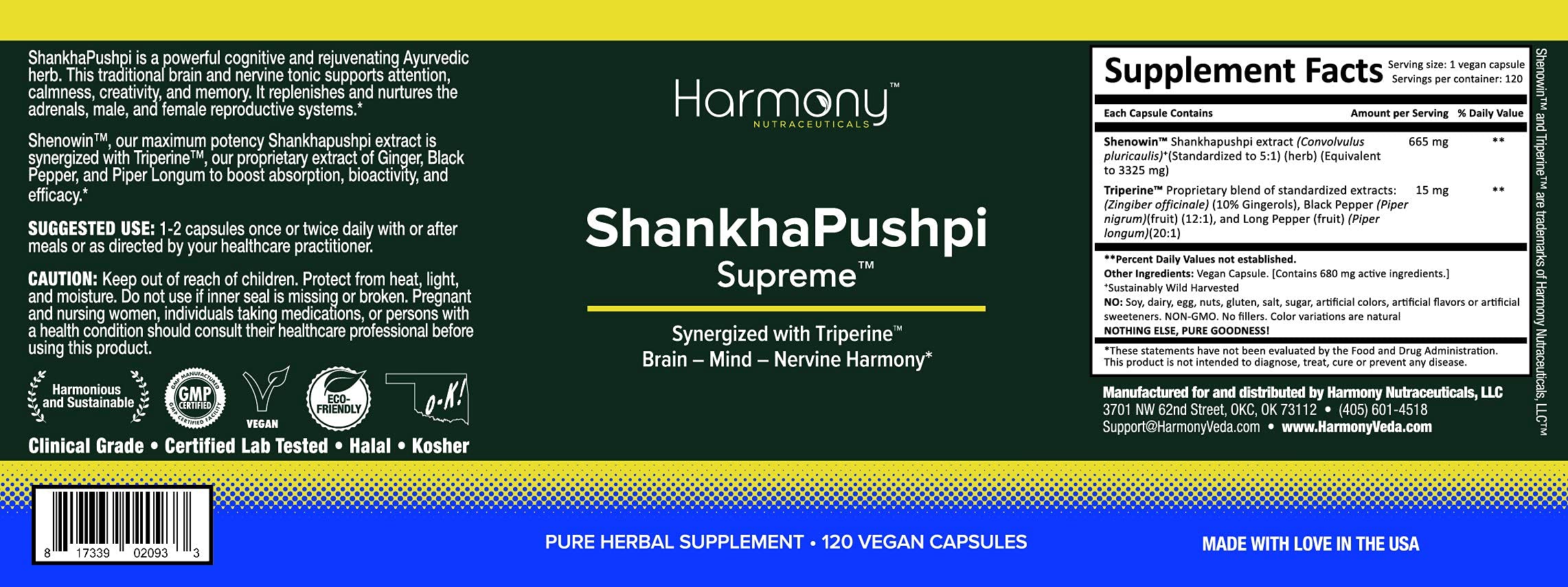 Harmony Nutraceuticals ShankhPushpi Supreme capsule view under light reveals optimum size.