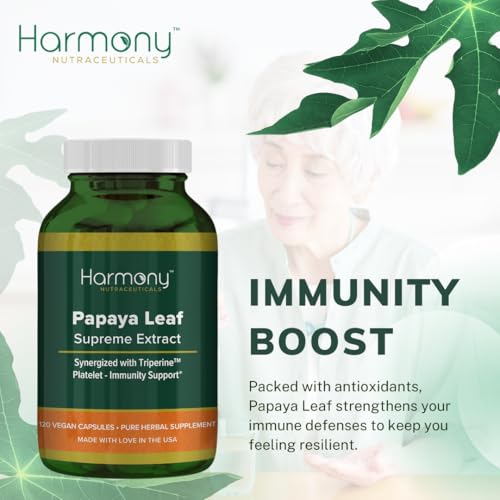 Harmony Nutraceuticals Papaya Leaf Supreme organic ingredients and quality.