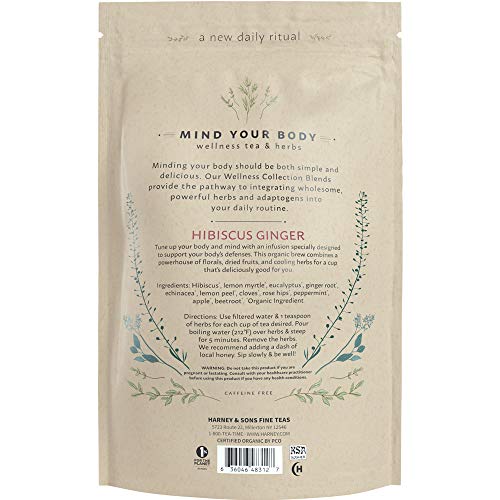 Harney & Sons Organic Hibiscus Ginger Tune-Up brew steeping for a bright aroma.