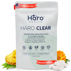 Haro Health lutein-zeaxanthin capsules in a bottle support clear vision.