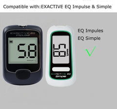 HARPIMER Exactive EQ test strip closeup shows micro blood sampling capability.