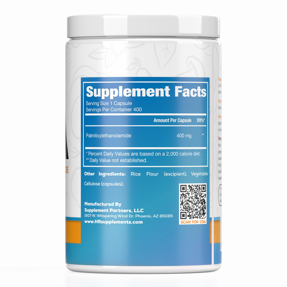 Poured Harvest Naturals PEA capsules into hand indicating convenient daily use.
