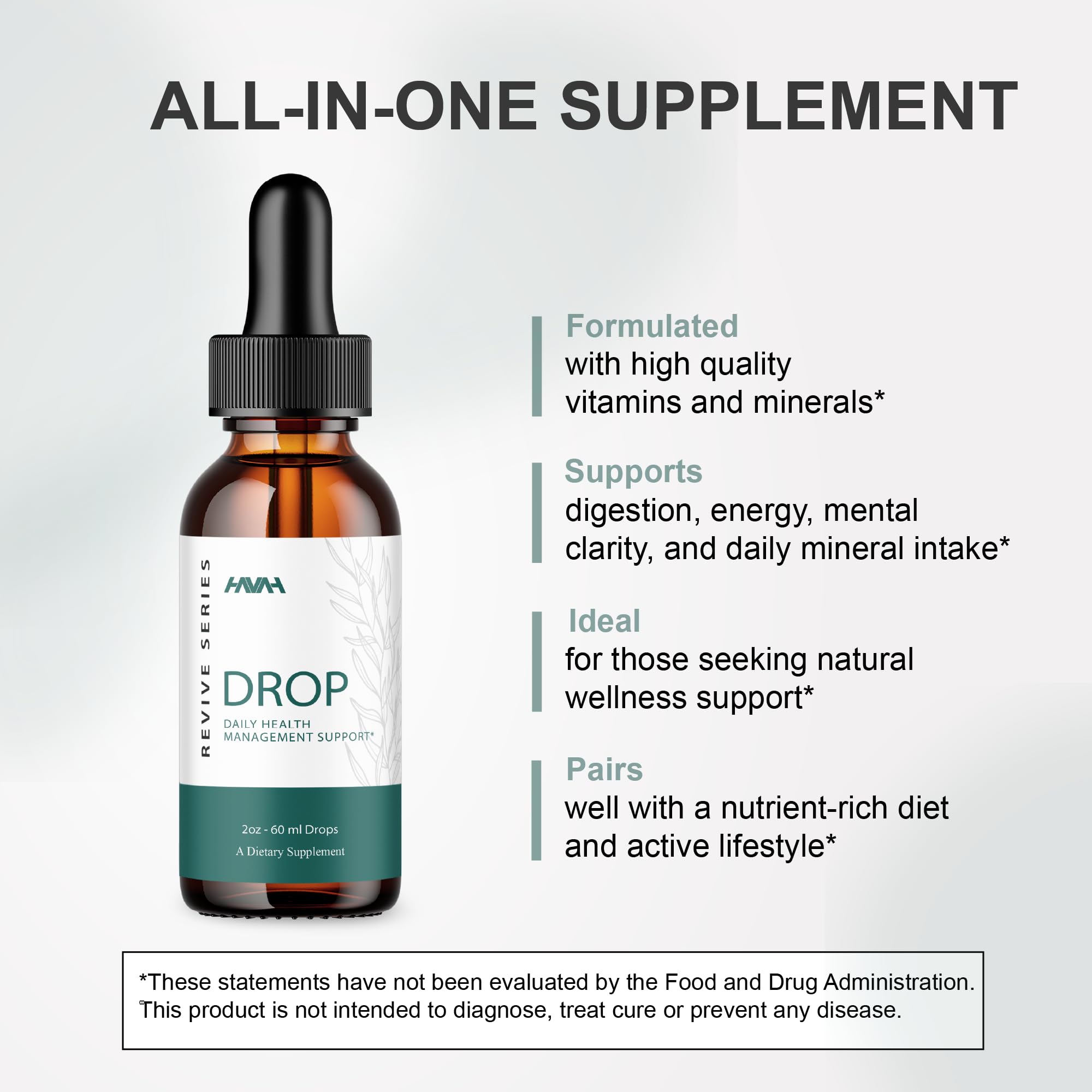 Havah Drop The Pounds different-angle view emphasizes premium bottle design.