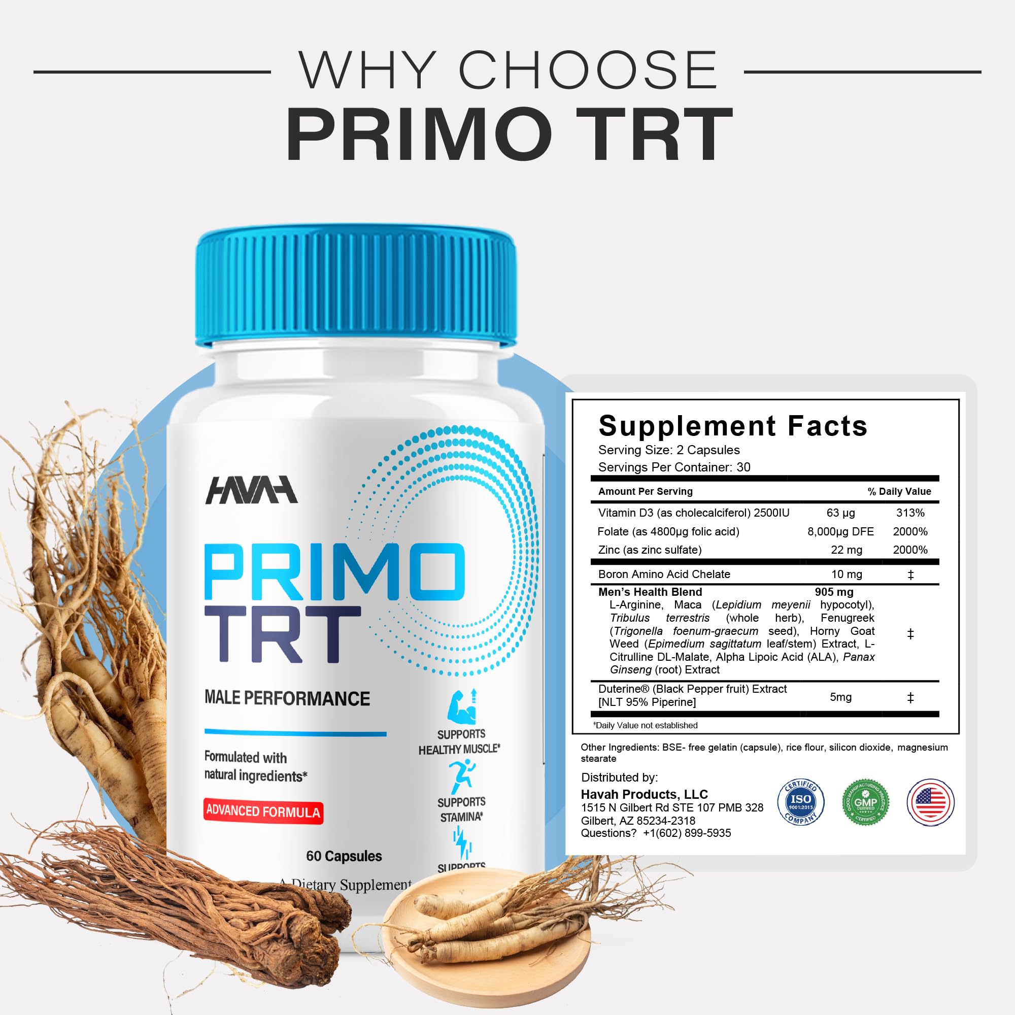 Havah Primo TRT bottle cap close-up emphasizes easy daily use