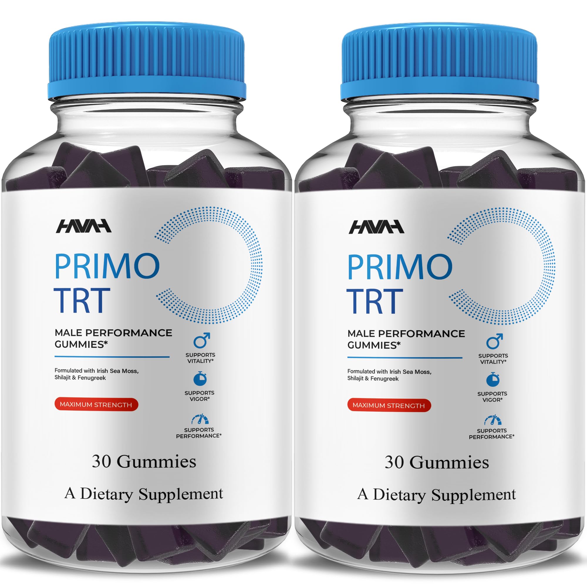 Havah Primo TRT bottle closeup highlighting premium packaging for daily wellness