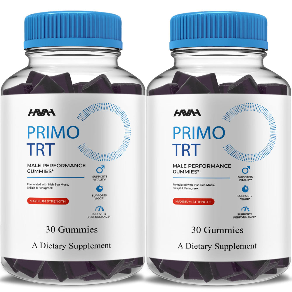 Havah Primo TRT bottle closeup highlighting premium packaging for daily wellness