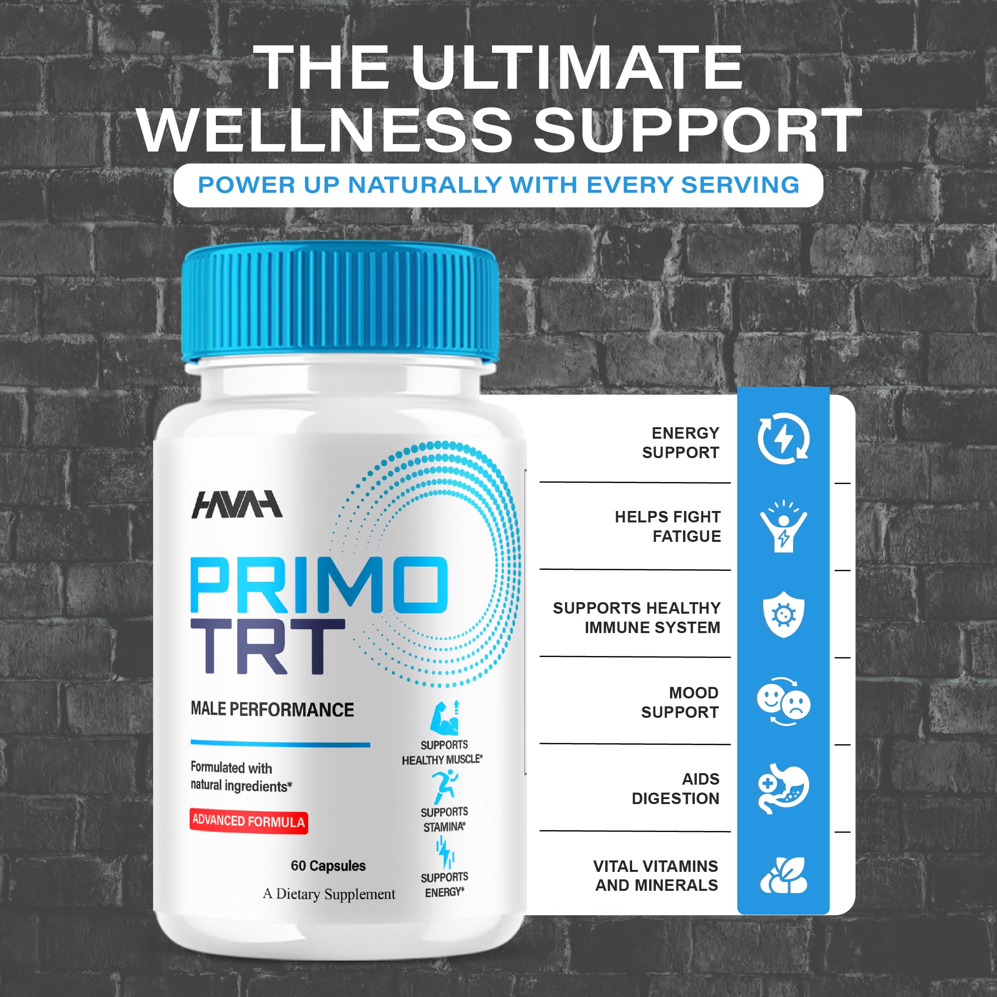 Havah Primo TRT lifestyle image suggests balance for active days