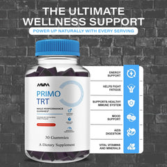 Havah Primo TRT serving illustration showing two gummies as part of a routine