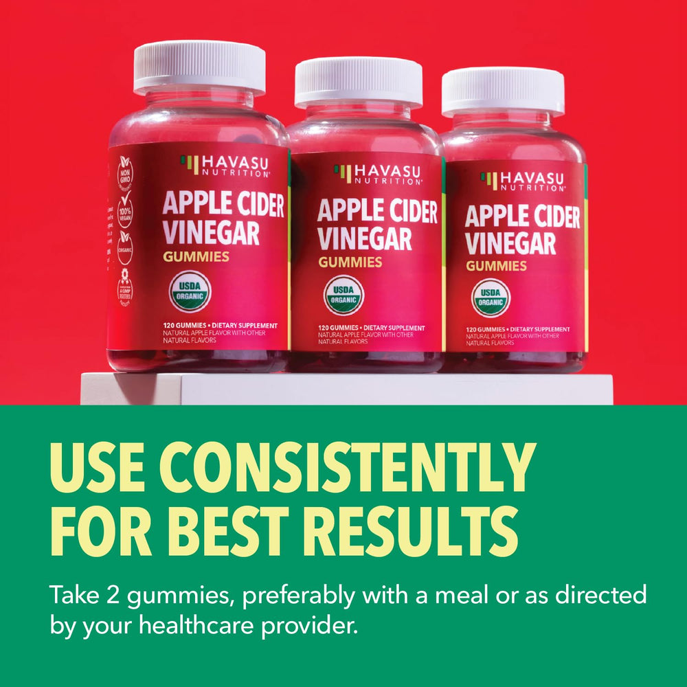 HAVASU Nutrition gluten-free ACV Gummies suitable for dietary needs.