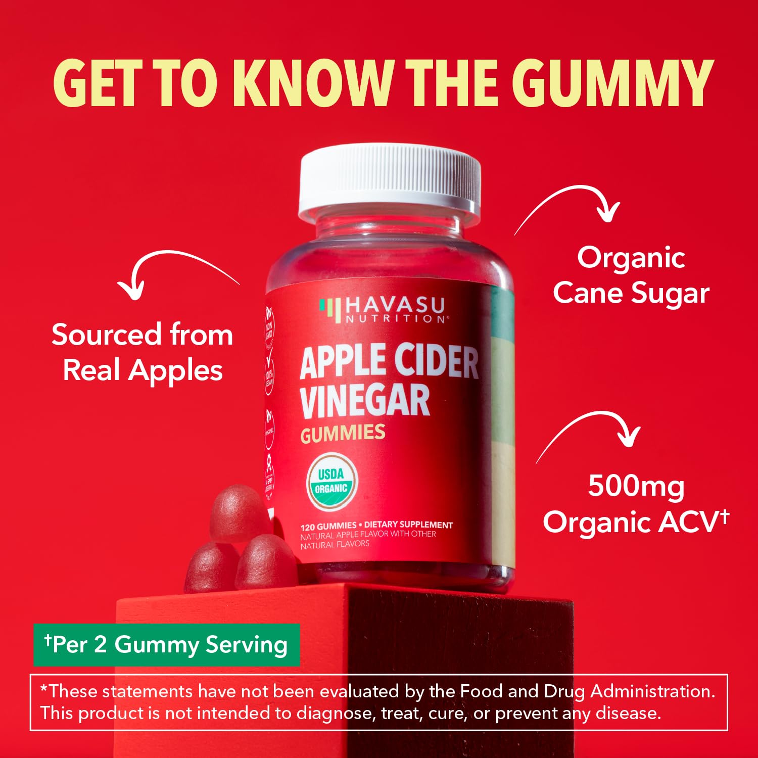 HAVASU Nutrition Gummies ingredients panel for transparency and clean label.
