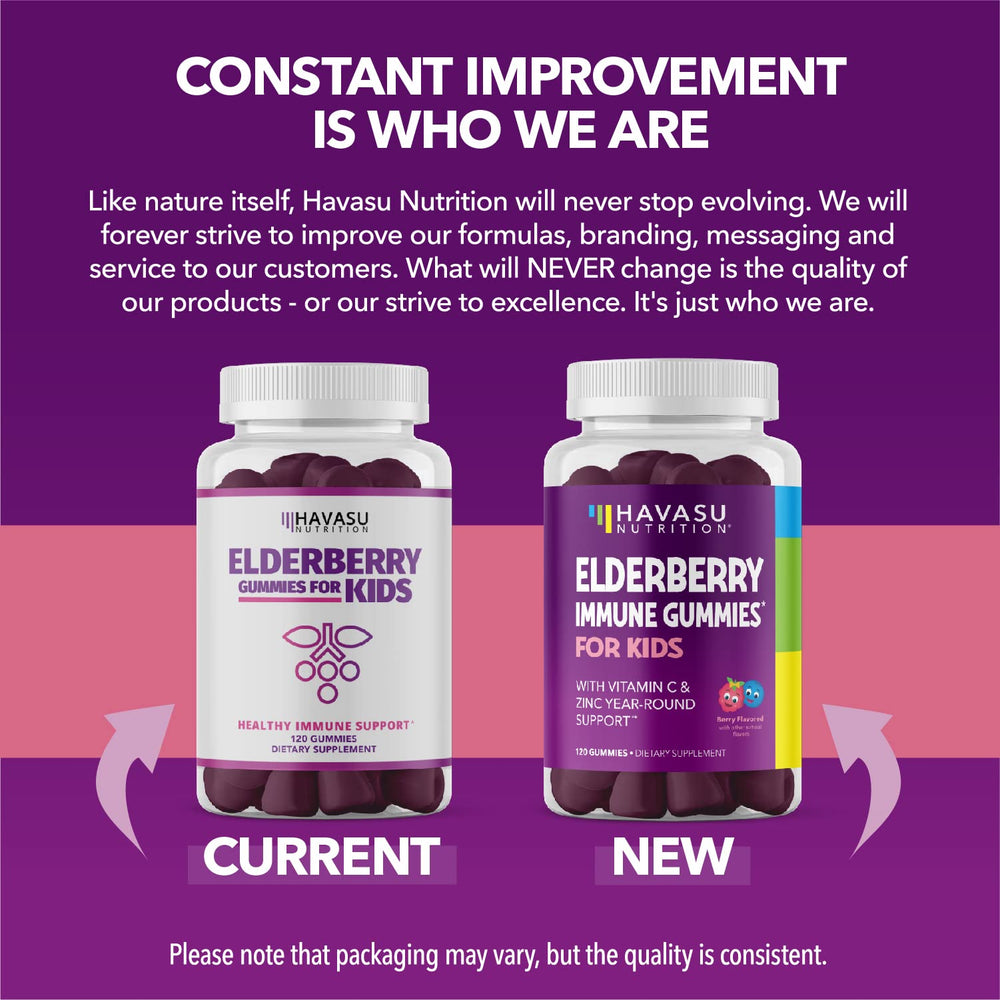 HAVASU NUTRITION Elderberry Kids Gummies soft chews ideal for easy swallowing.
