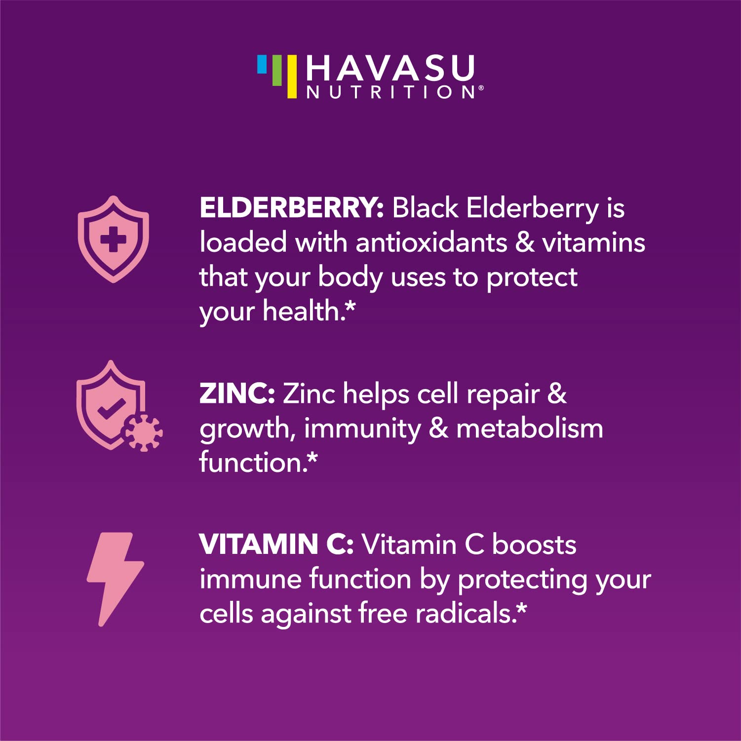 HAVASU NUTRITION Zinc Vitamin C addition supports overall wellness in children.