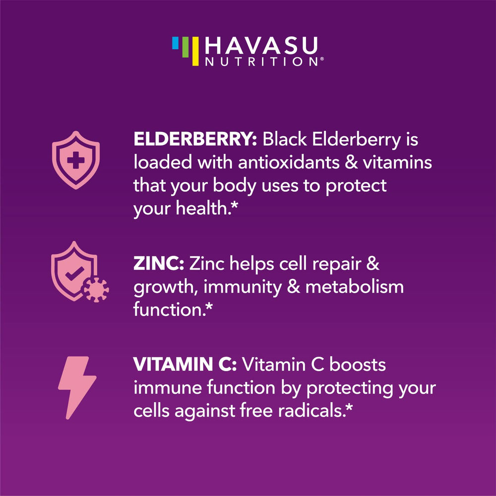 HAVASU NUTRITION Zinc Vitamin C addition supports overall wellness in children.