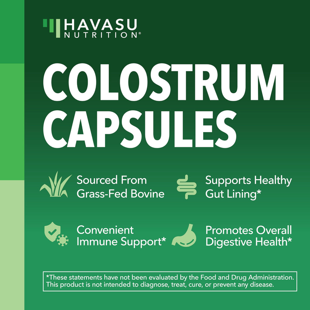 Havasu Nutrition capsules bottle-back shows gluten-free and non-GMO quality