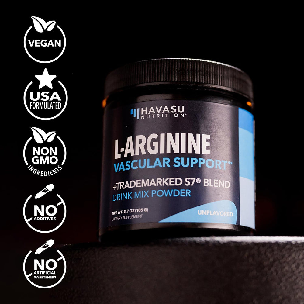 HAVASU NUTRITION L-Arginine Powder 30-scoop container for a full month.
