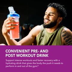 HAVASU L-Arginine Powder unflavored bottle poured into smoothie.
