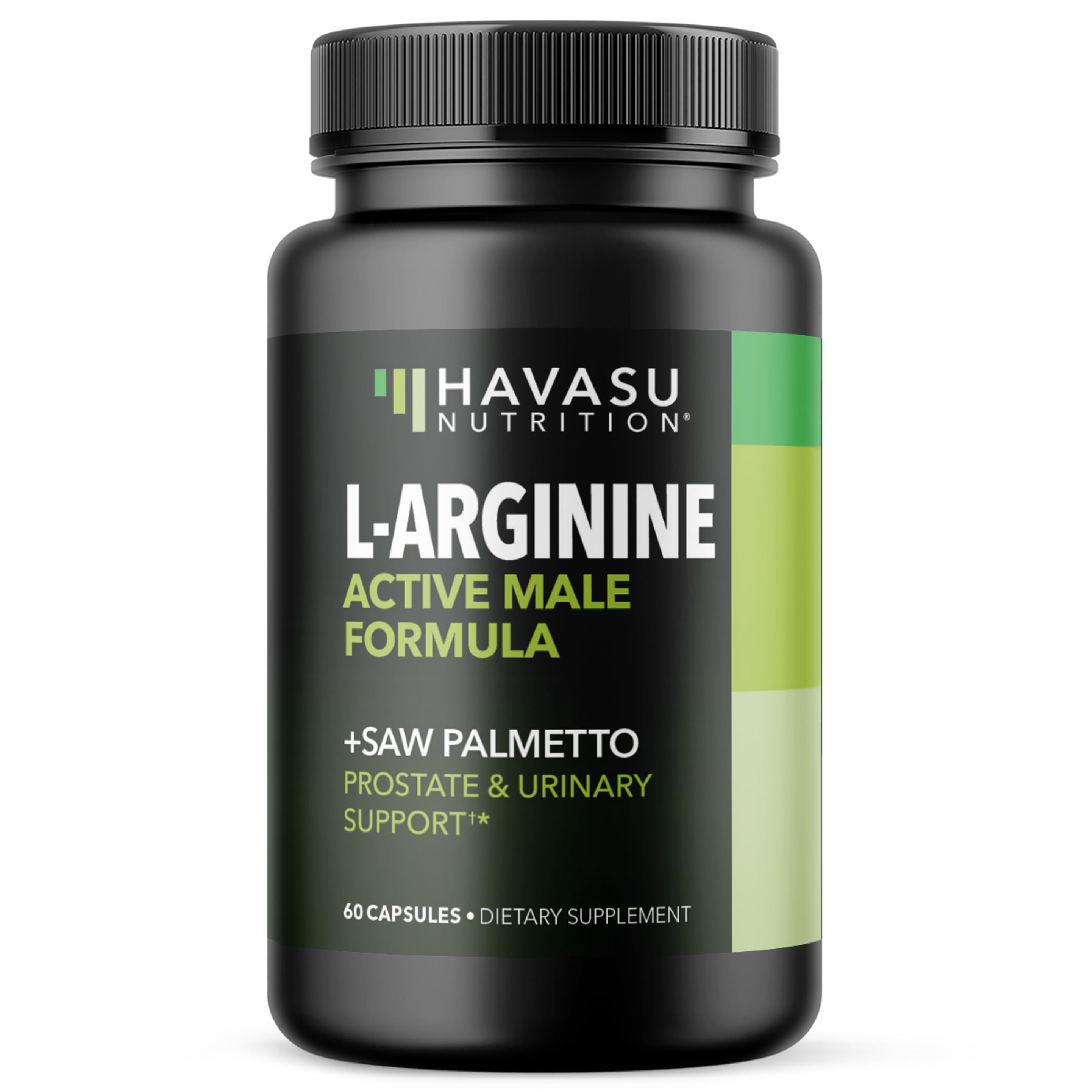 HAVASU NUTRITION L-Arginine Saw Palmetto bottle front for daily vitality