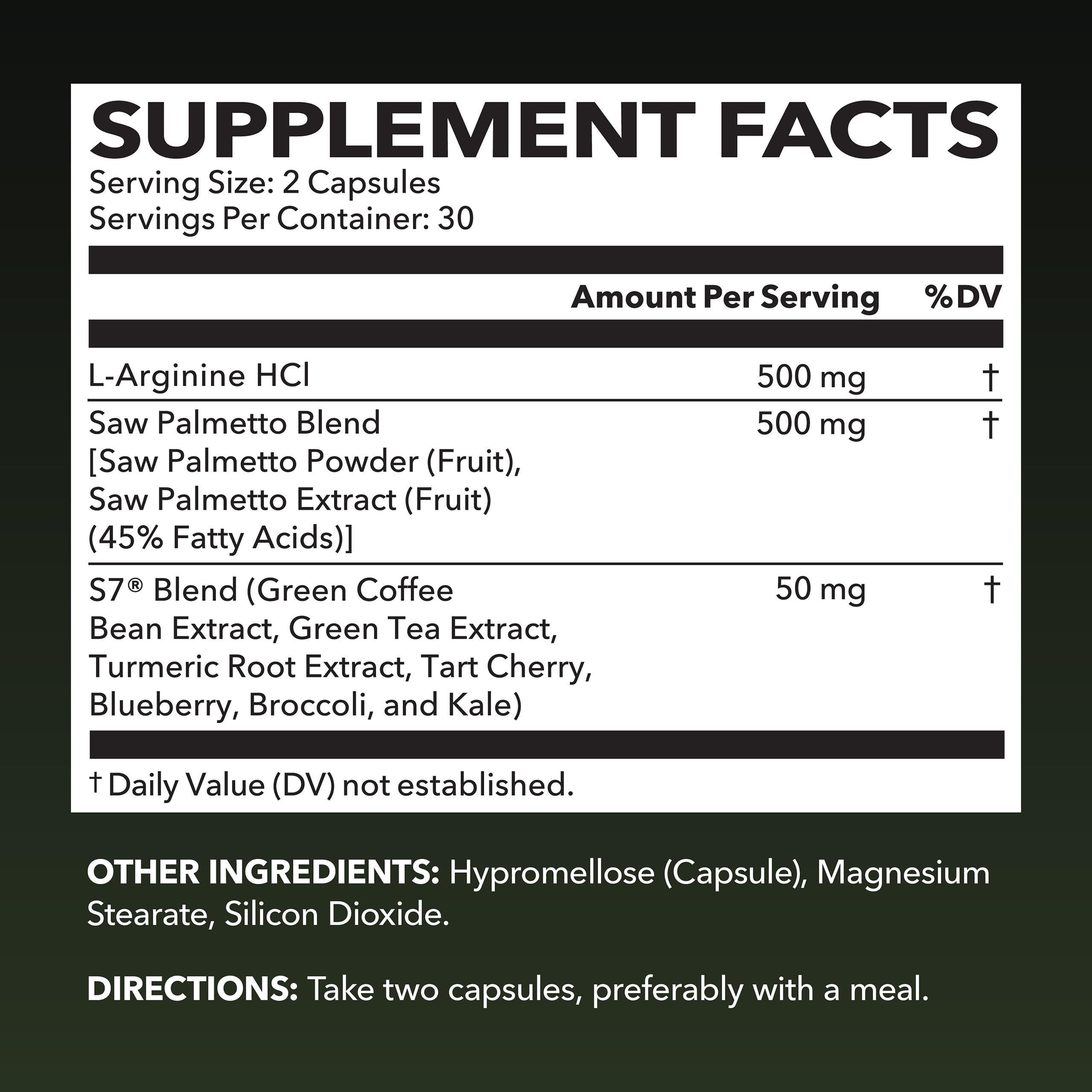HAVASU NUTRITION L-Arginine Saw Palmetto capsules closeup vegan formula
