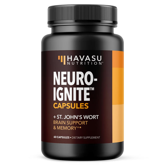 HAVASU NUTRITION NeuroIGNITE bottle front for focus and cognitive wellness.