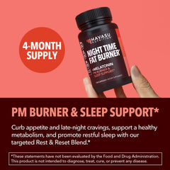 HAVASU NUTRITION Night Time Fat Burner daily-dose pills ready for nightly routine.