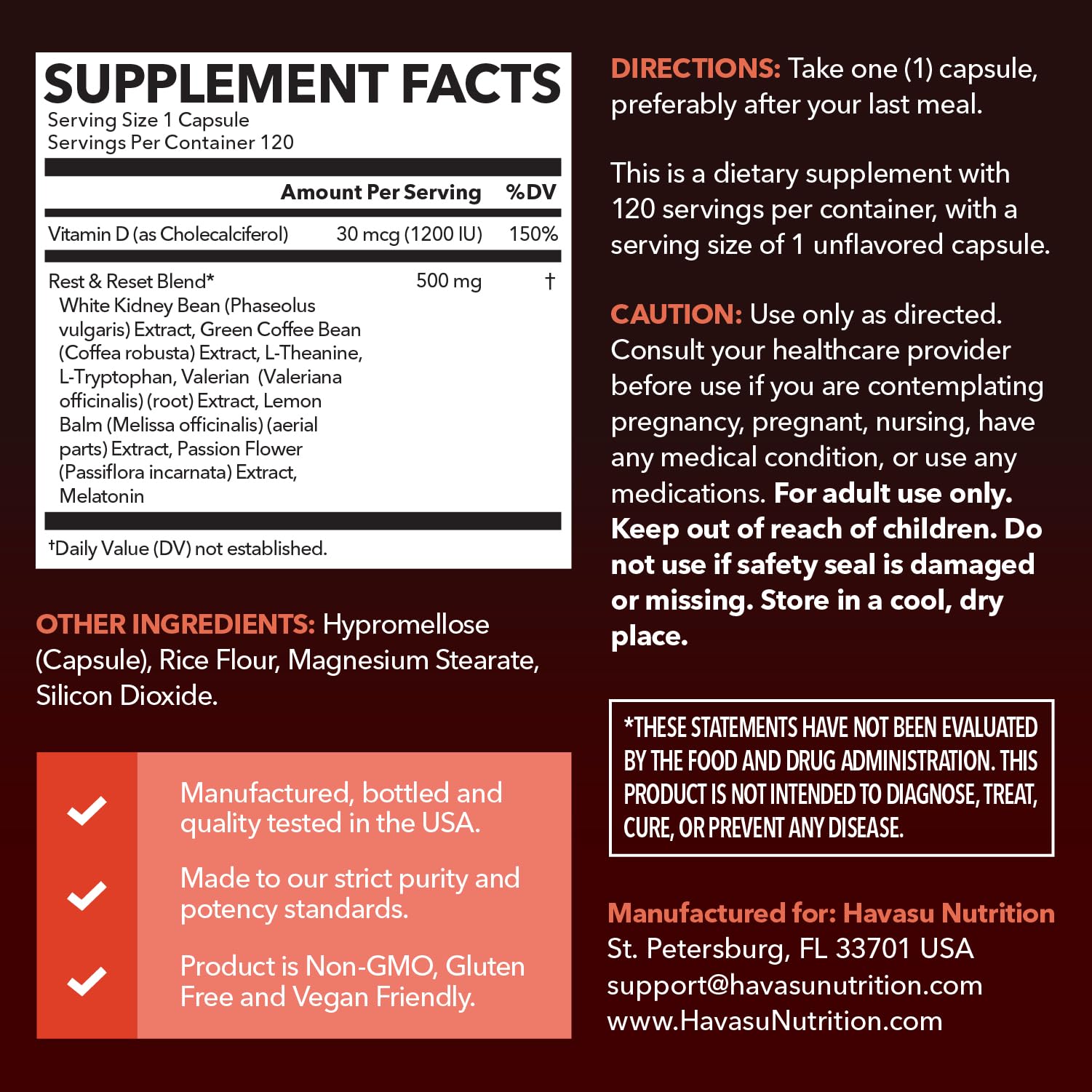 HAVASU NUTRITION Night Time Fat Burner being poured indicating convenient nightly use.