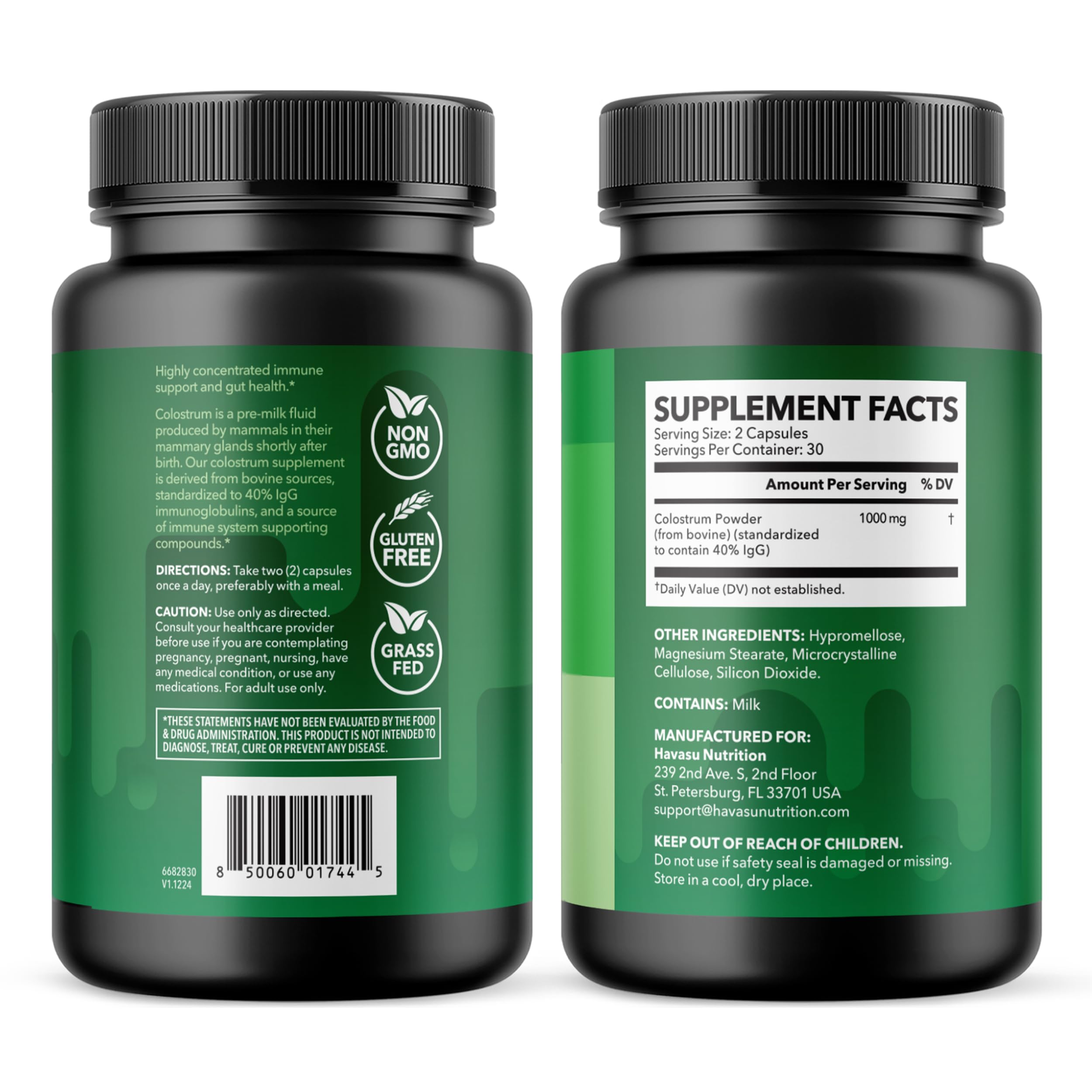 HAVASU NUTRITION packaging display conveys a reliable daily wellness routine.