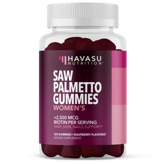 HAVASU NUTRITION Saw Palmetto Biotin gummies packshot, vegan beauty supplement