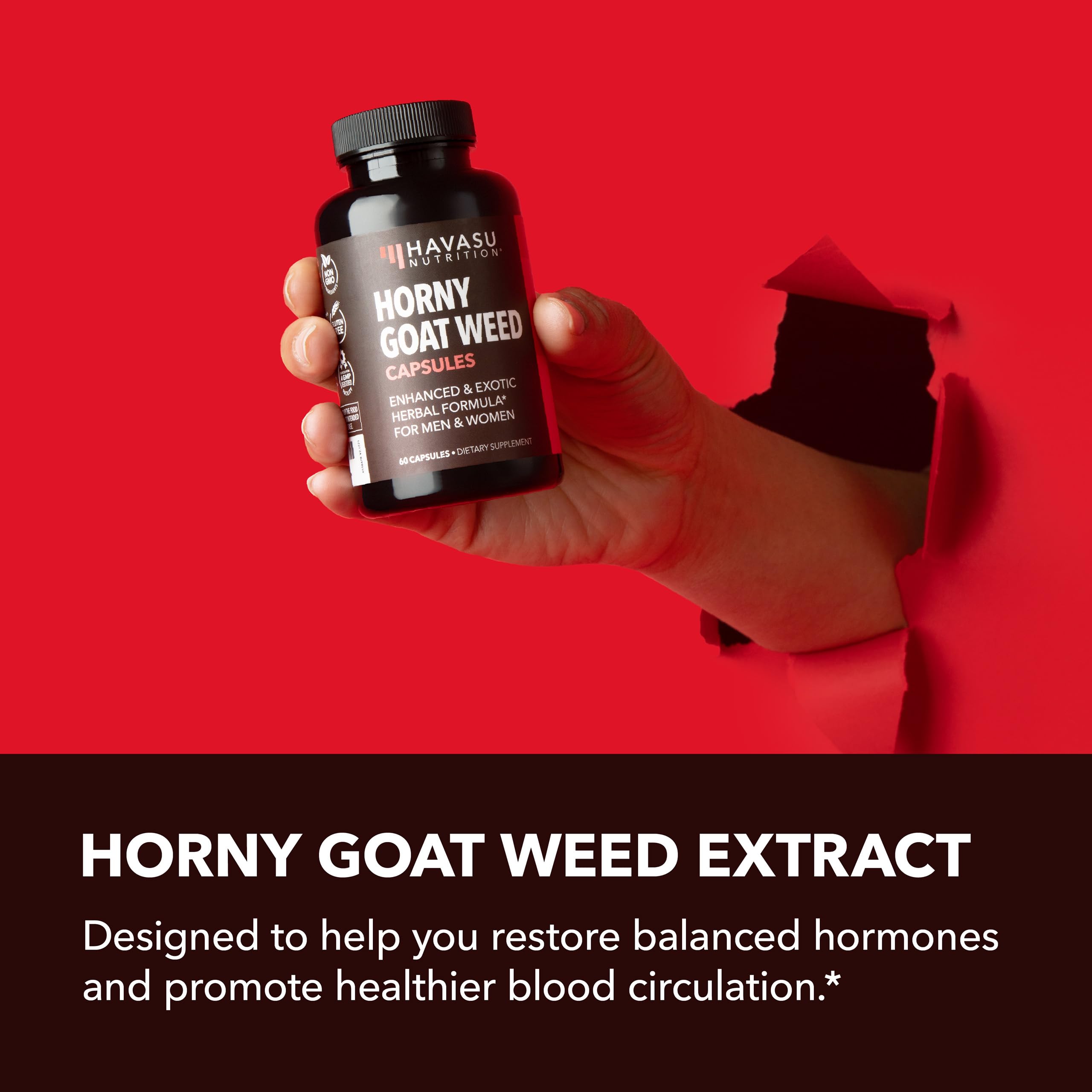 Havasu Nutrition Saw Palmetto capsules front-label, promotes balanced energy.
