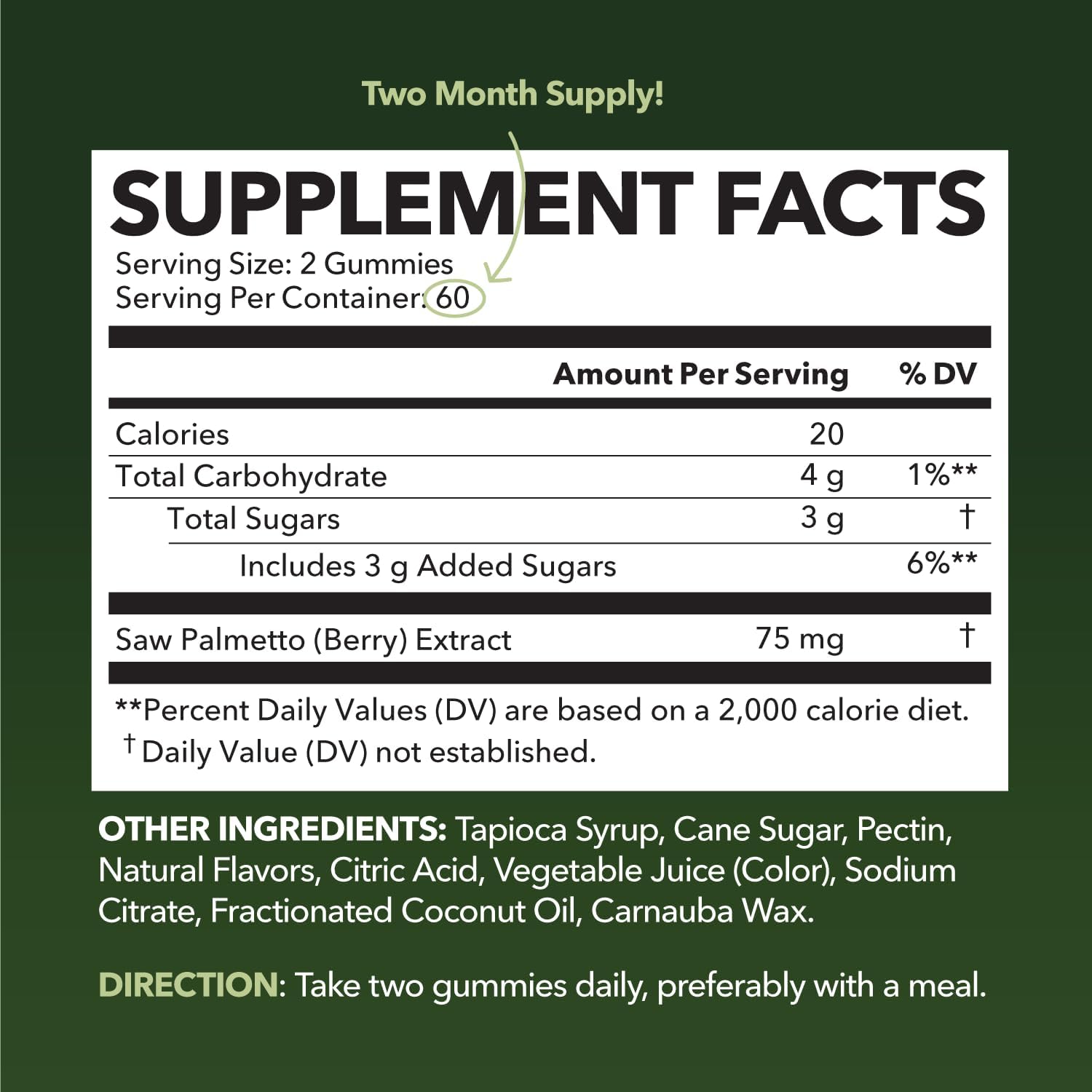 HAVASU Nutrition Saw Palmetto Gummies raspberry flavor package