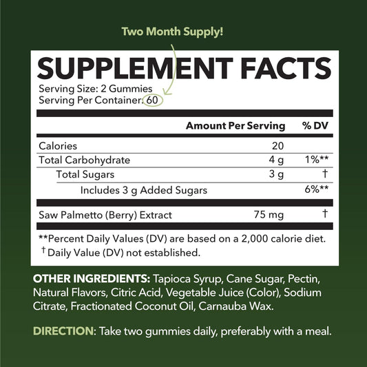 HAVASU Nutrition Saw Palmetto Gummies raspberry flavor package