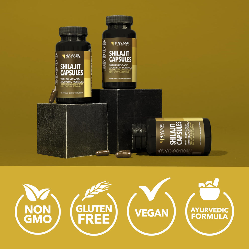 HAVASU NUTRITION Shilajit capsules energy boost — supports daytime focus.