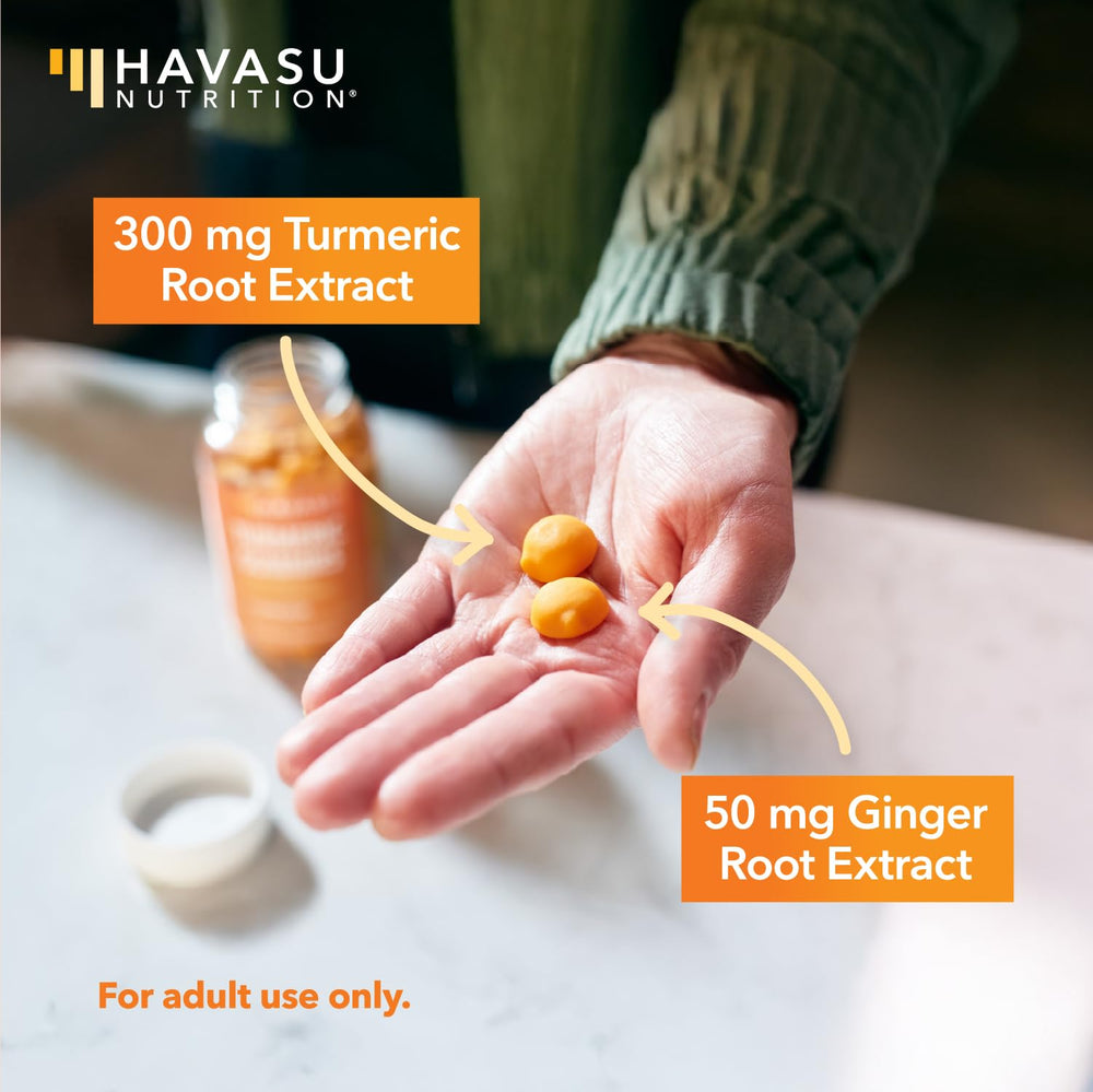 HAVASU NUTRITION turmeric gummies with ginger root supports digestion.