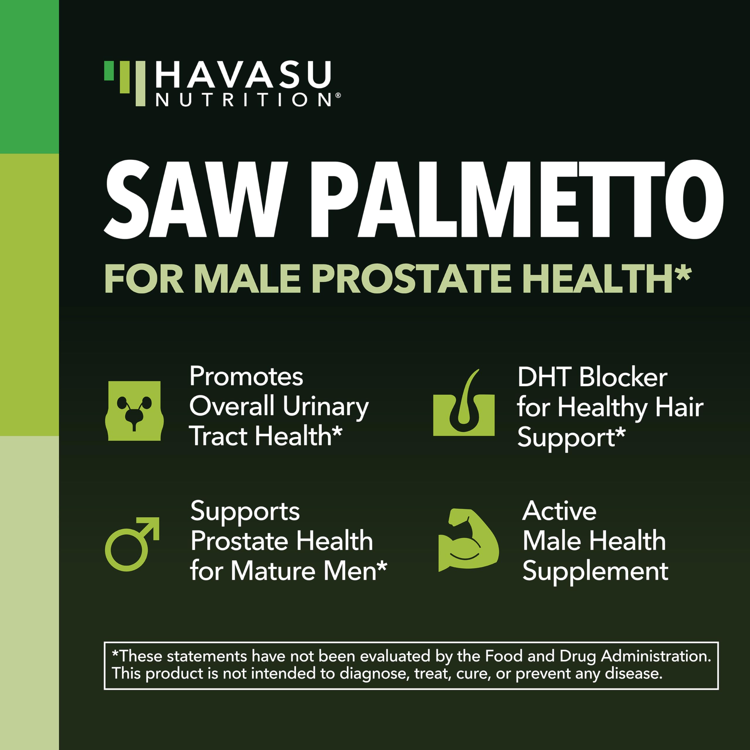 Label detail of Saw Palmetto extract potency on bottle.