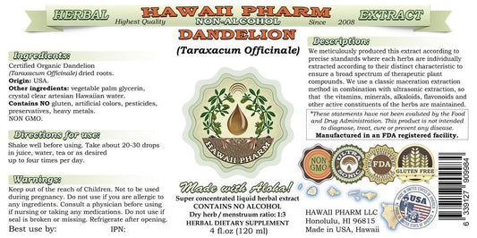 Hawaii Pharm Dandelion glycerite dropper ready for easy dosing
