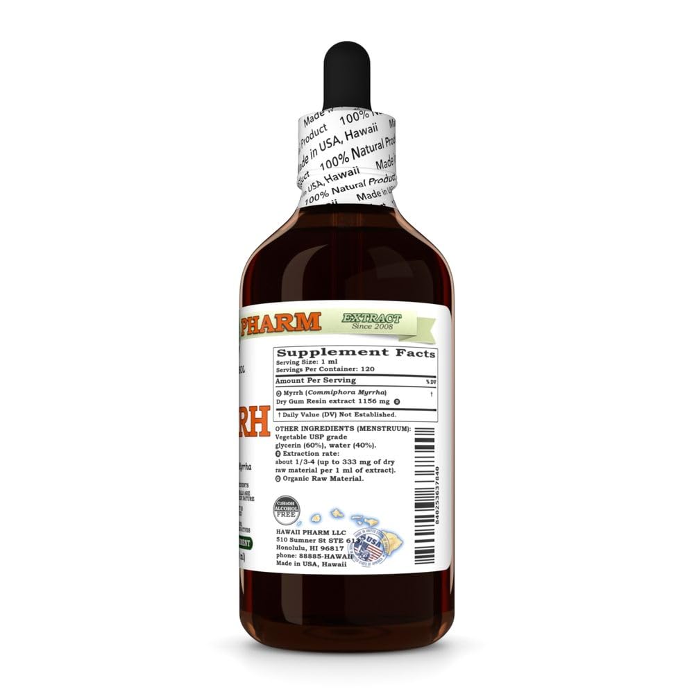 Hawaii Pharm Myrrh dropper bottle ready for on-the-go wellness