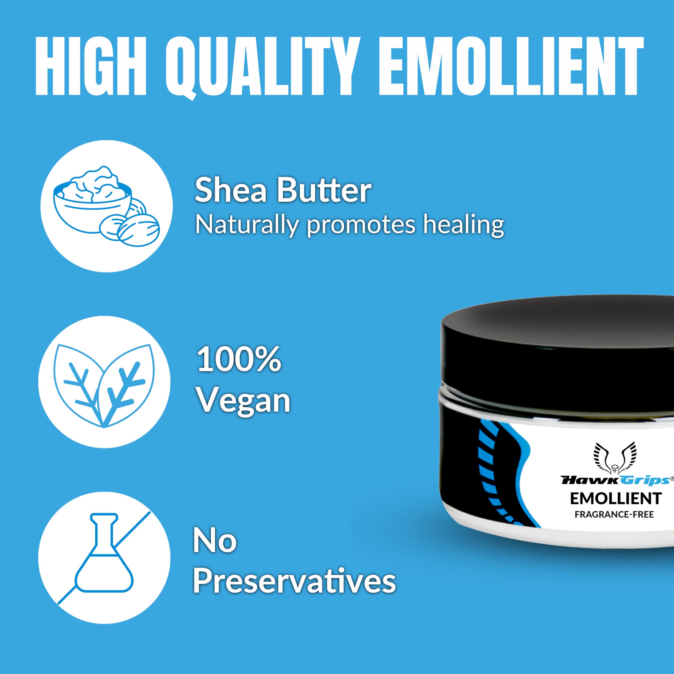 HawkGrips sensitive-skin formula with vegan ingredients supports comfortable massage.