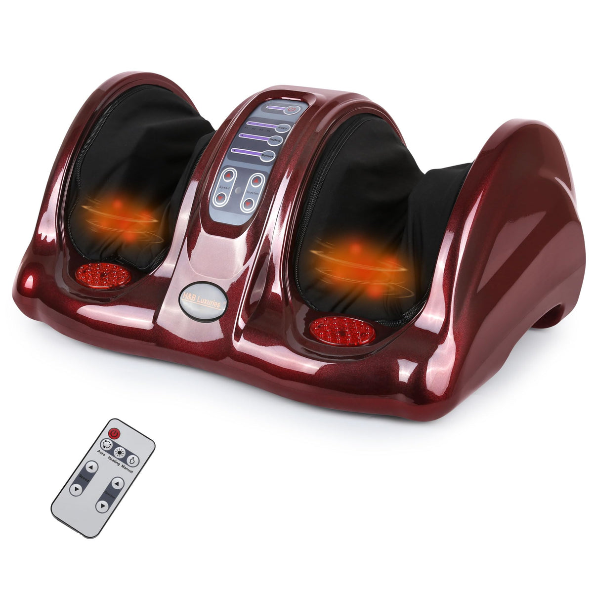 H&B Luxuries Foot Massager with remote control for easy, hands-free relaxation at home.